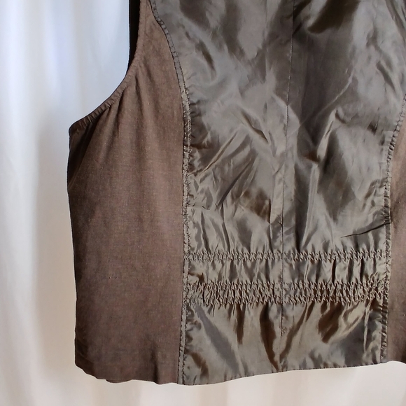 #478 Women's Brown Lane Bryant Button Down Vest Size 28 - Picture 10 of 16